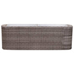 Garten-Hochbeet 120x24x40cm Poly Rattan Grau