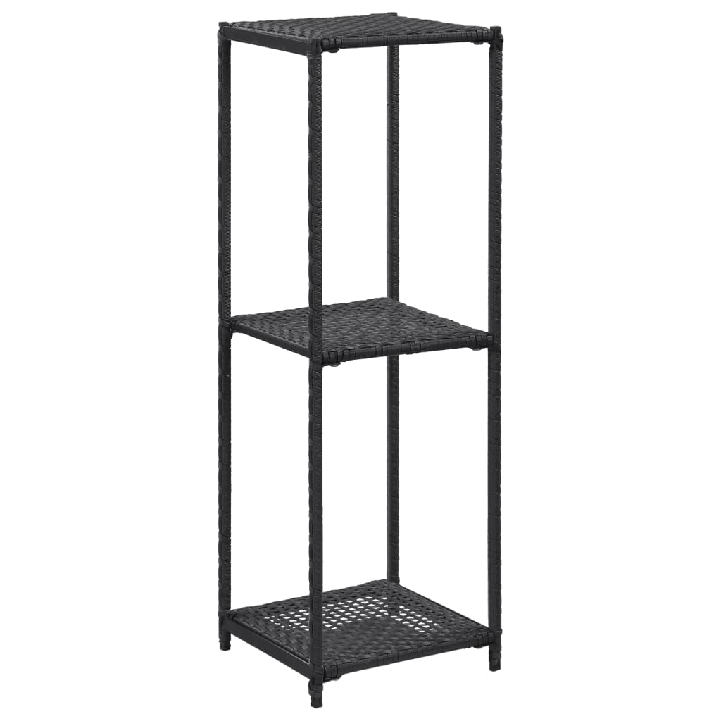 vidaXL Regal Schwarz 30x30x90 cm Poly Rattan