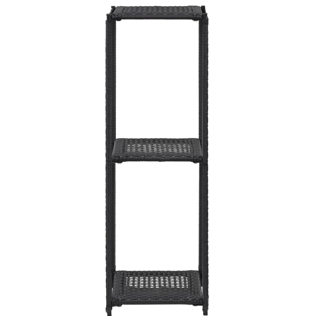vidaXL Regal Schwarz 30x30x90 cm Poly Rattan