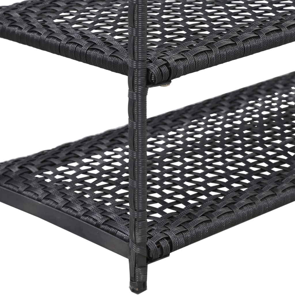 vidaXL Schuhregal Schwarz 50 x 30 x 120 cm Poly Rattan