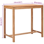 vidaXL Outdoor-Bartisch Massivholz Teak