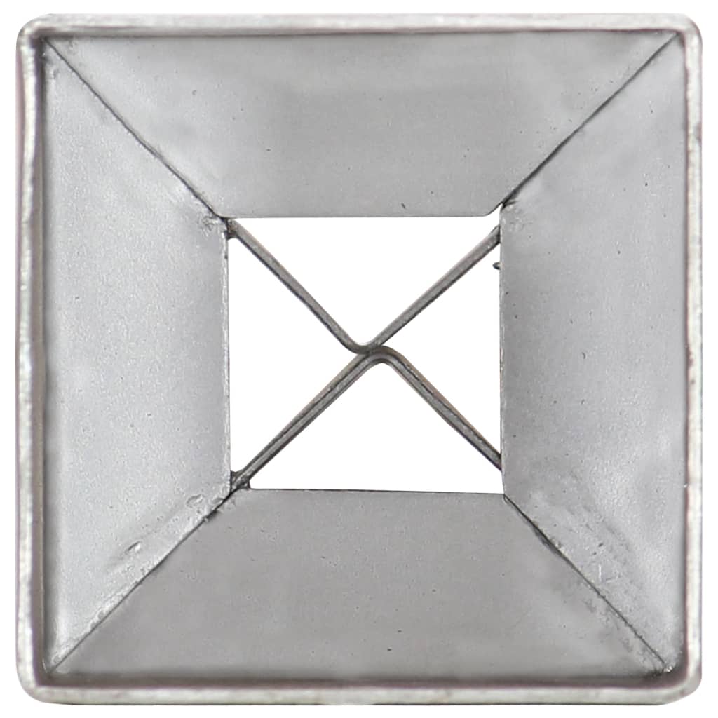vidaXL Erdspieße 6 Stk. Silbern 7 x 7 x 75 cm Verzinkter Stahl