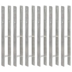 vidaXL Pfostenträger 6 Stk. Silbern 7×6×60 cm Verzinkter Stahl