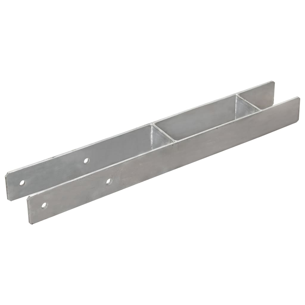 vidaXL Pfostenträger 6 Stk. Silbern 7×6×60 cm Verzinkter Stahl