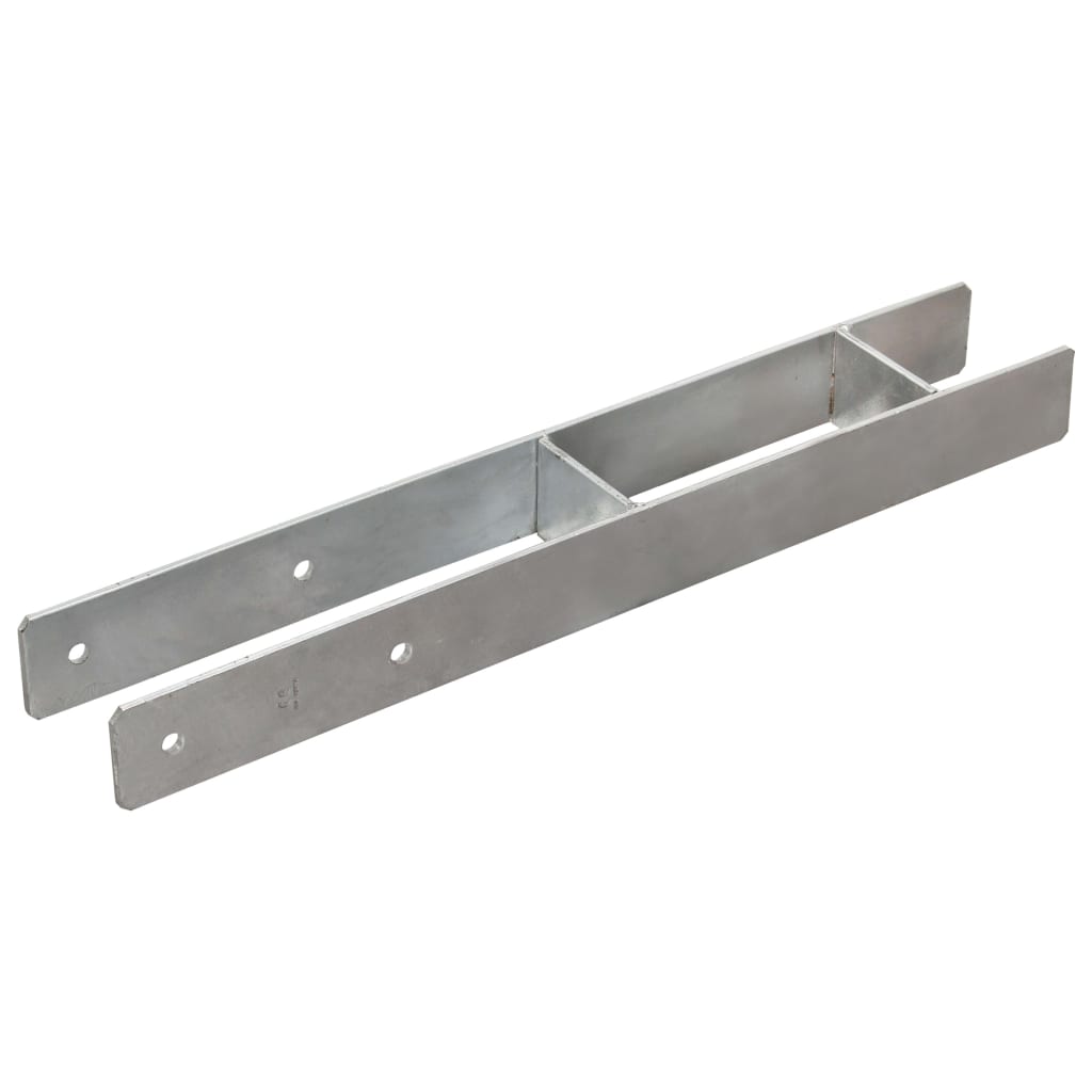 vidaXL Pfostenträger 2 Stk. Silbern 8×6×60 cm Verzinkter Stahl