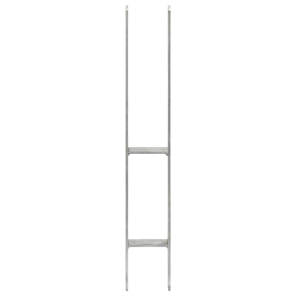 vidaXL Pfostenträger 2 Stk. Silbern 8×6×60 cm Verzinkter Stahl