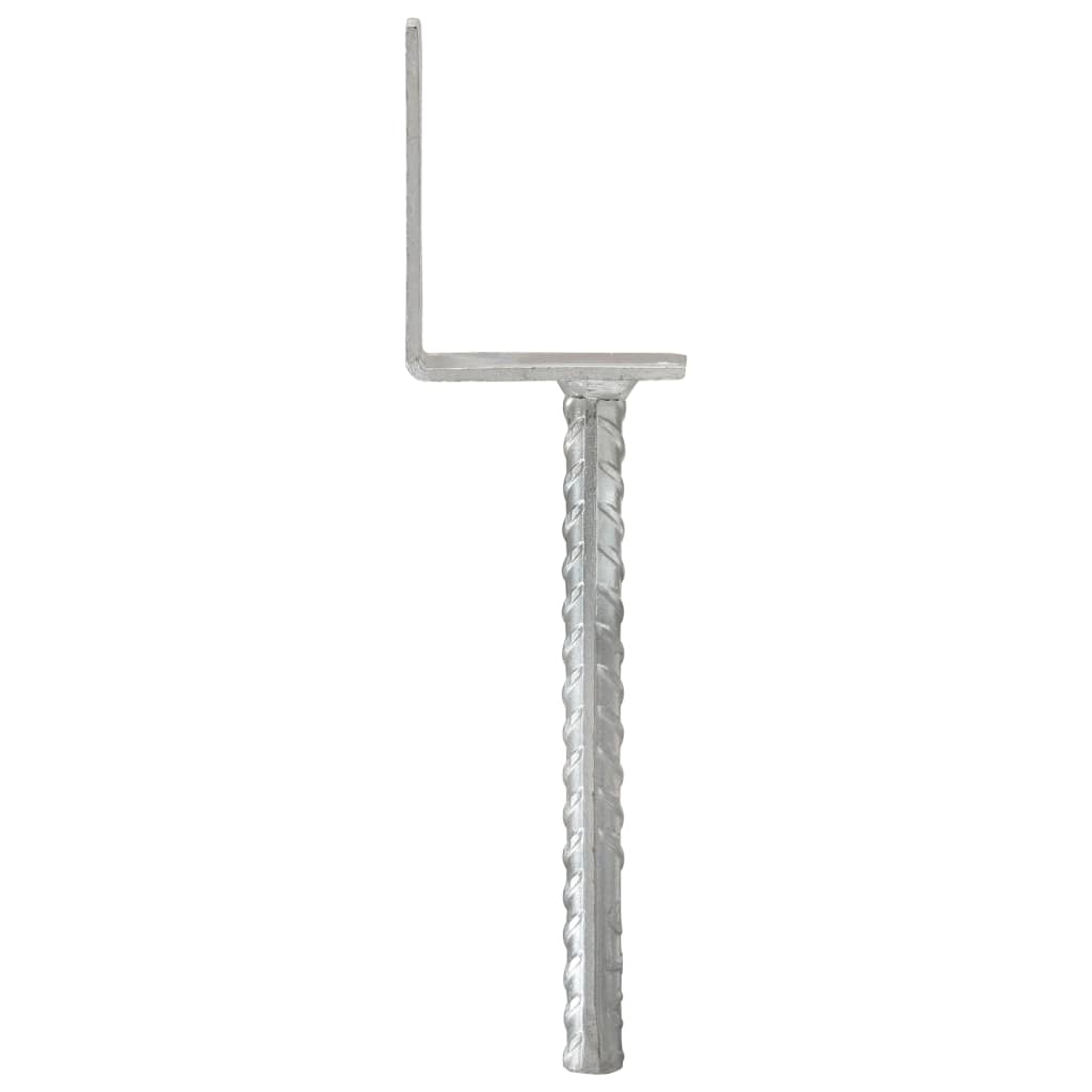 vidaXL Zaunanker 12 Stück Silber 8x6x30 cm Verzinkter Stahl
