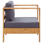 vidaXL 4-tlg. Garten-Lounge-Set mit Kissen Grau Massivholz Akazie