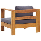 vidaXL 4-tlg. Garten-Lounge-Set mit Kissen Grau Massivholz Akazie