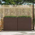 vidaXL Garten-Hochbeet mit 4 Töpfen 2 Stk. Poly Rattan Grau