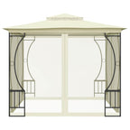 vidaXL Pavillon mit Netz 300x300x265 cm Creme
