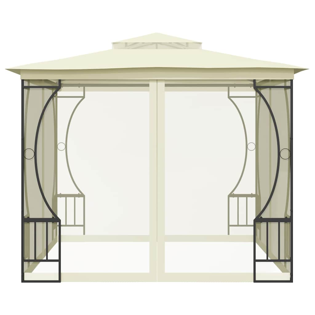 vidaXL Pavillon mit Netz 300x300x265 cm Creme