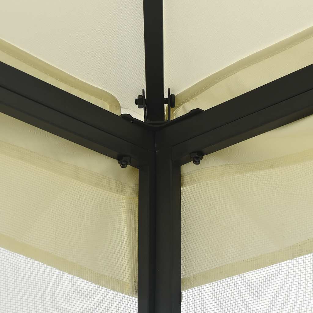 vidaXL Pavillon mit Netz 300x300x265 cm Creme