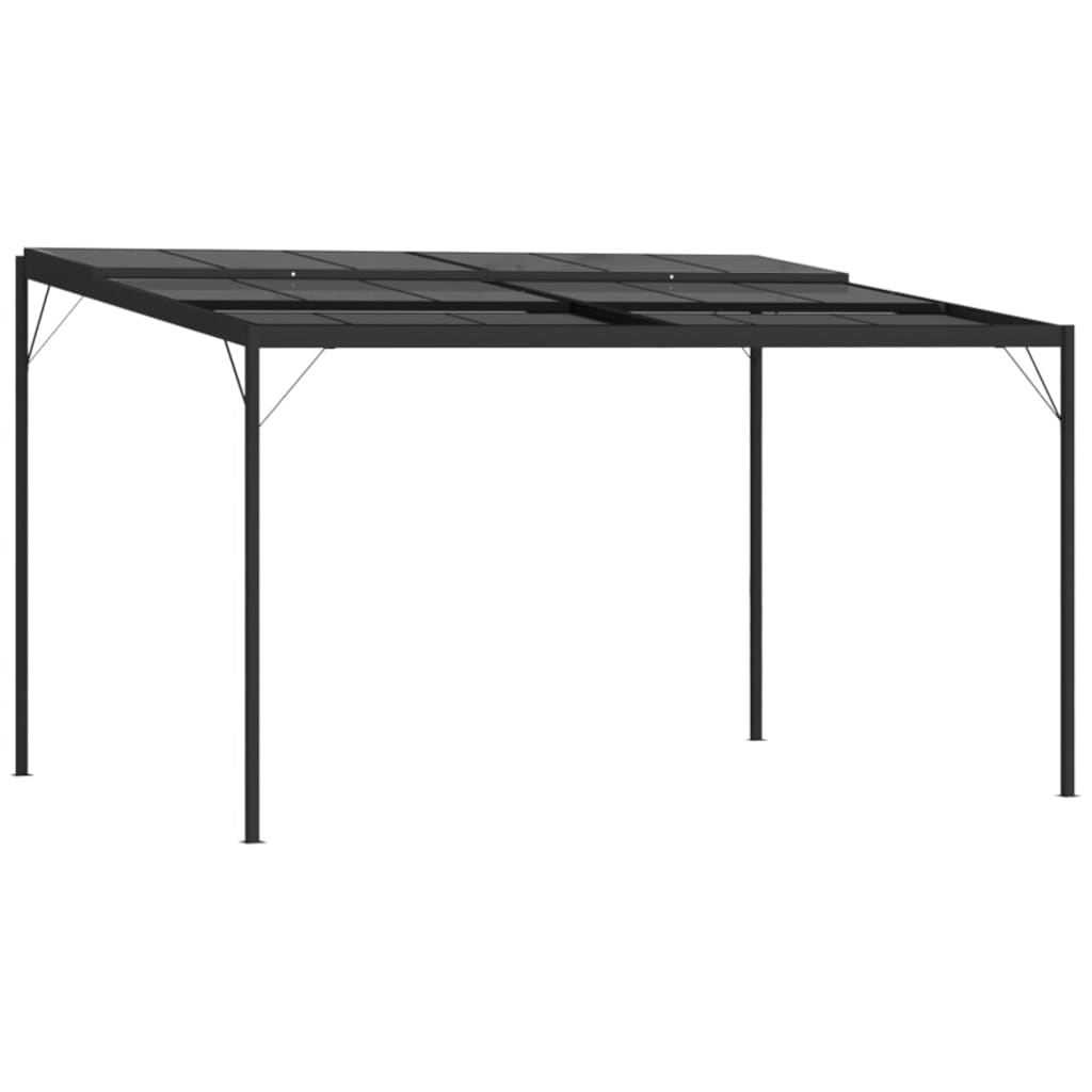 vidaXL Pavillon mit Dach Anthrazit 4x3x2,5 m Aluminium und Stahl