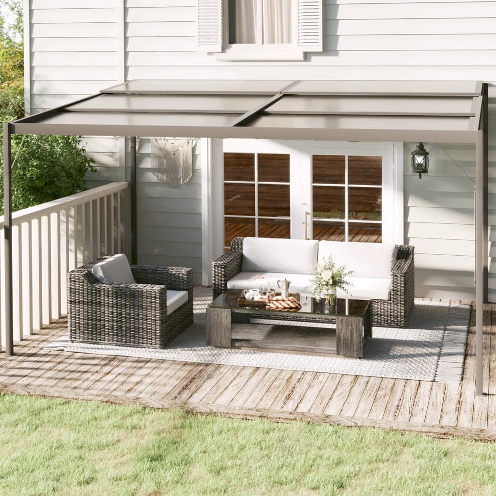 vidaXL Pavillon mit Dach Anthrazit 4x3x2,5 m Aluminium und Stahl