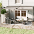 vidaXL Pavillon mit Dach Anthrazit 4x3x2,5 m Aluminium und Stahl