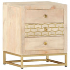 vidaXL Nachttisch Golden 40x30x50 cm Massivholz Mango