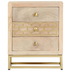 vidaXL Nachttisch Golden 40x30x50 cm Massivholz Mango
