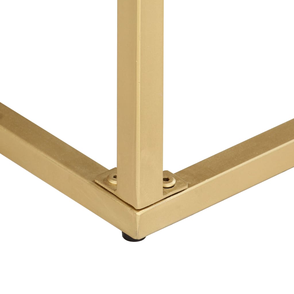 vidaXL Konsolentisch Golden 90 × 30 × 75 cm Massivholz Mango