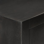vidaXL Schubladenschrank Schwarz Golden 45x30x105cm Mangoholz