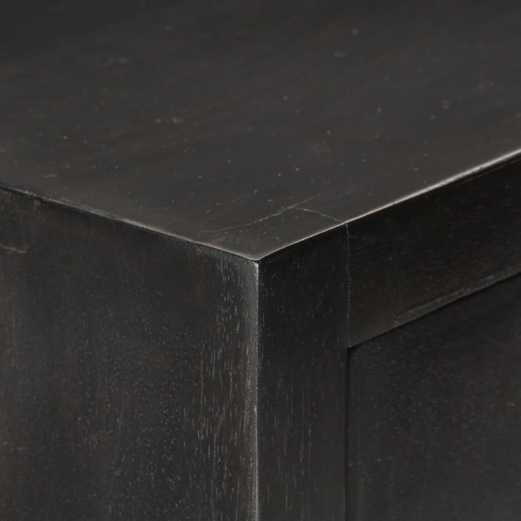 vidaXL Schubladenschrank Schwarz Golden 45x30x105cm Mangoholz