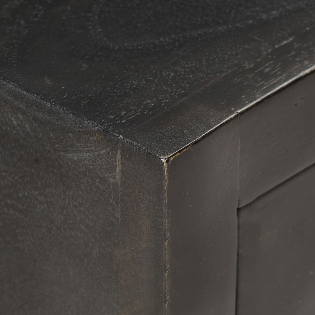 vidaXL Nachttisch Schwarz und Golden 40 x 30 x 50 cm Mango Massivholz