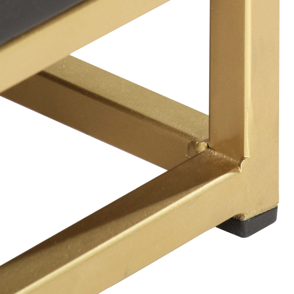 vidaXL Nachttisch Schwarz und Golden 40 x 30 x 50 cm Mango Massivholz