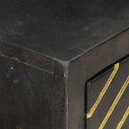 vidaXL Konsolentisch Schwarz und Golden 90x30x75 cm Mango Massivholz