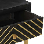 vidaXL Konsolentisch Schwarz und Golden 90x30x75 cm Mango Massivholz