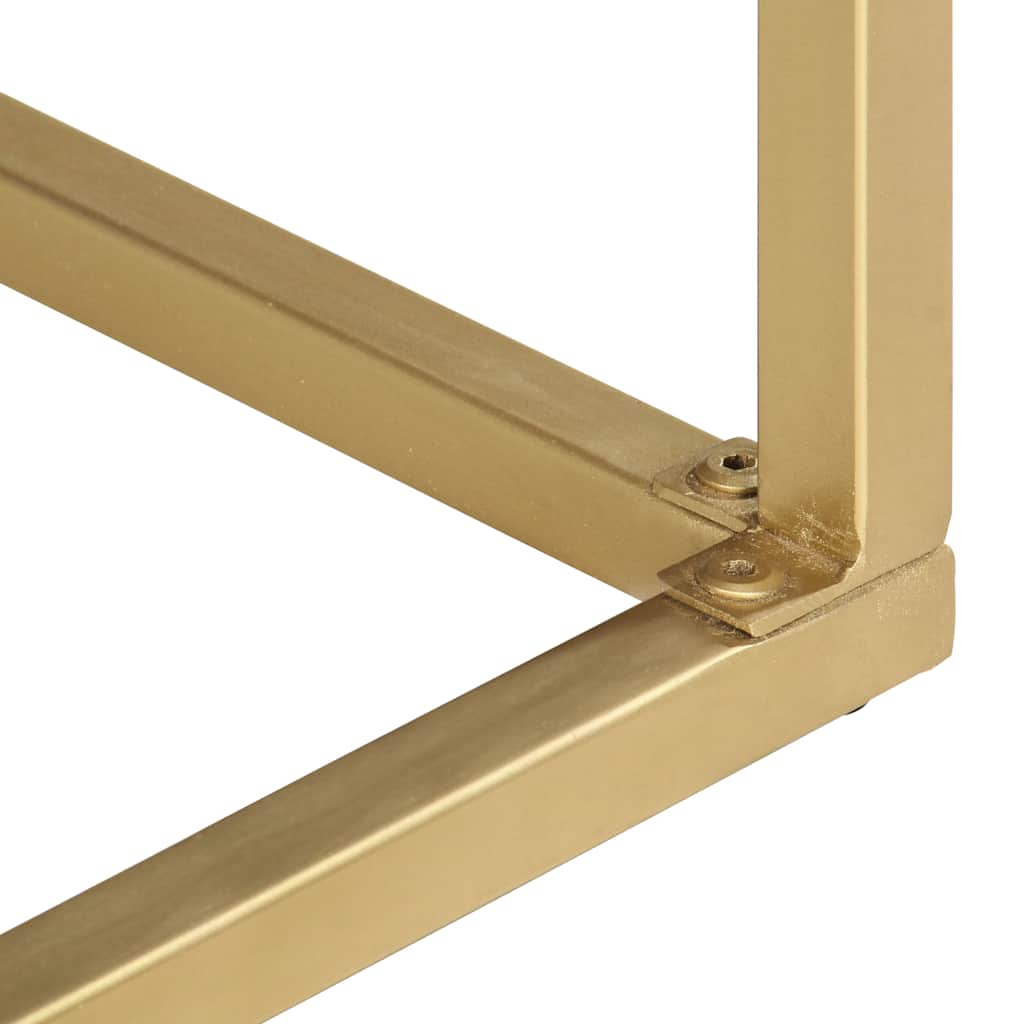 vidaXL Konsolentisch Schwarz und Golden 90x30x75 cm Mango Massivholz