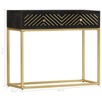vidaXL Konsolentisch Schwarz und Golden 90x30x75 cm Mango Massivholz