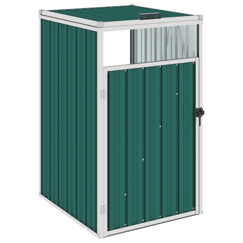 vidaXL Mülltonnenbox Grün 72×81×121 cm Stahl