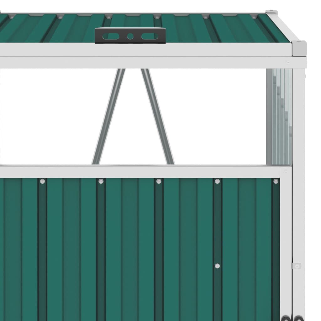 vidaXL Mülltonnenbox Grün 72×81×121 cm Stahl
