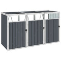 vidaXL Mülltonnenbox für 3 Mülltonnen Grau 213×81×121 cm Stahl