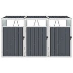 vidaXL Mülltonnenbox für 3 Mülltonnen Grau 213×81×121 cm Stahl