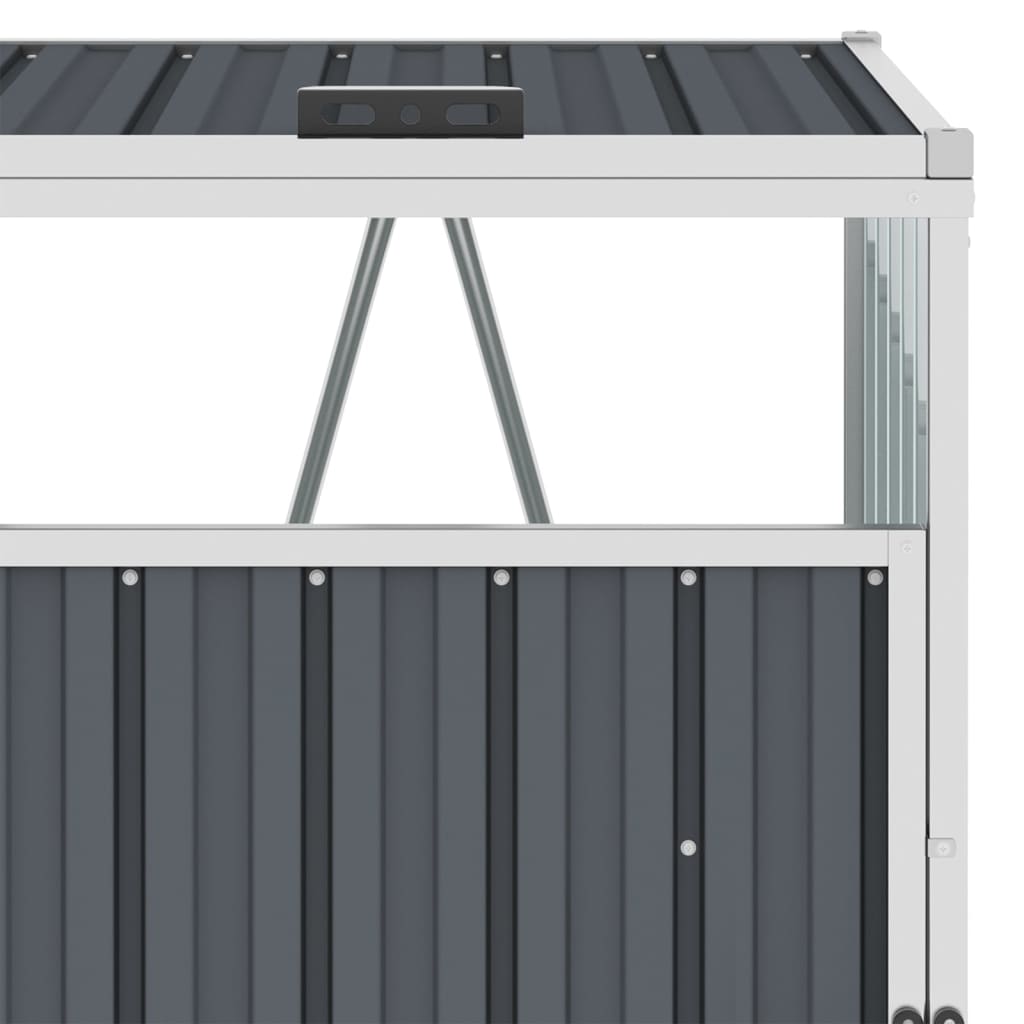 vidaXL Mülltonnenbox für 3 Mülltonnen Grau 213×81×121 cm Stahl