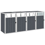 vidaXL Mülltonnenbox für 4 Mülltonnen Grau 286×81×121 cm Stahl