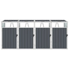 vidaXL Mülltonnenbox für 4 Mülltonnen Grau 286×81×121 cm Stahl