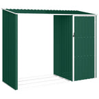 vidaXL Garten Brennholzlager Grün 245x98x159 cm Verzinkter Stahl