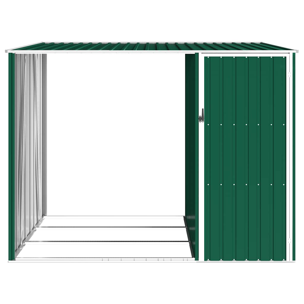 vidaXL Garten Brennholzlager Grün 245x98x159 cm Verzinkter Stahl