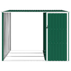 vidaXL Garten Brennholzlager Grün 245x98x159 cm Verzinkter Stahl