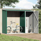 vidaXL Garten Brennholzlager Grün 245x98x159 cm Verzinkter Stahl