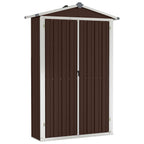 vidaXL Geräteschuppen Braun 116x45x175 cm Verzinkter Stahl