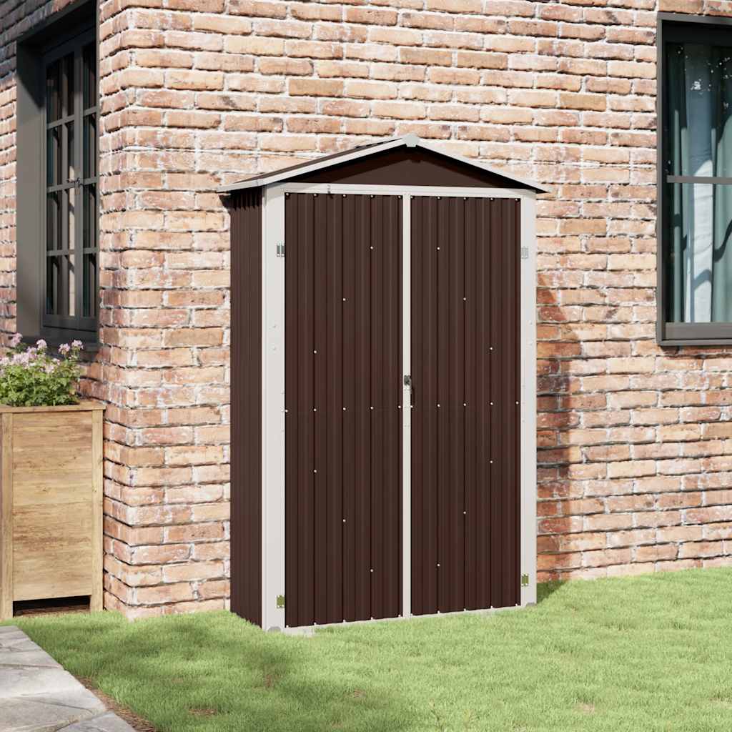 vidaXL Geräteschuppen Braun 116x45x175 cm Verzinkter Stahl