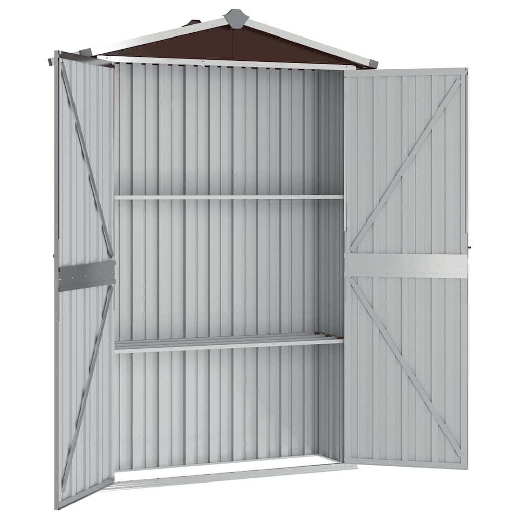 vidaXL Geräteschuppen Braun 116x45x175 cm Verzinkter Stahl