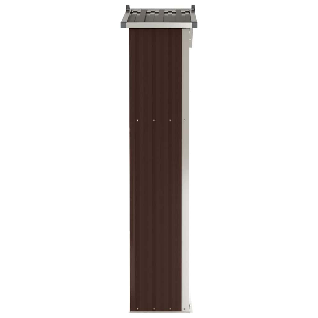 vidaXL Geräteschuppen Braun 116x45x175 cm Verzinkter Stahl