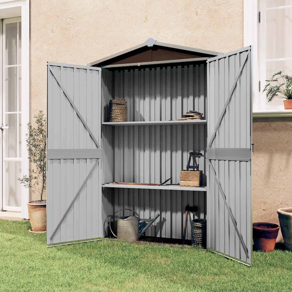 vidaXL Geräteschuppen Braun 116x45x175 cm Verzinkter Stahl