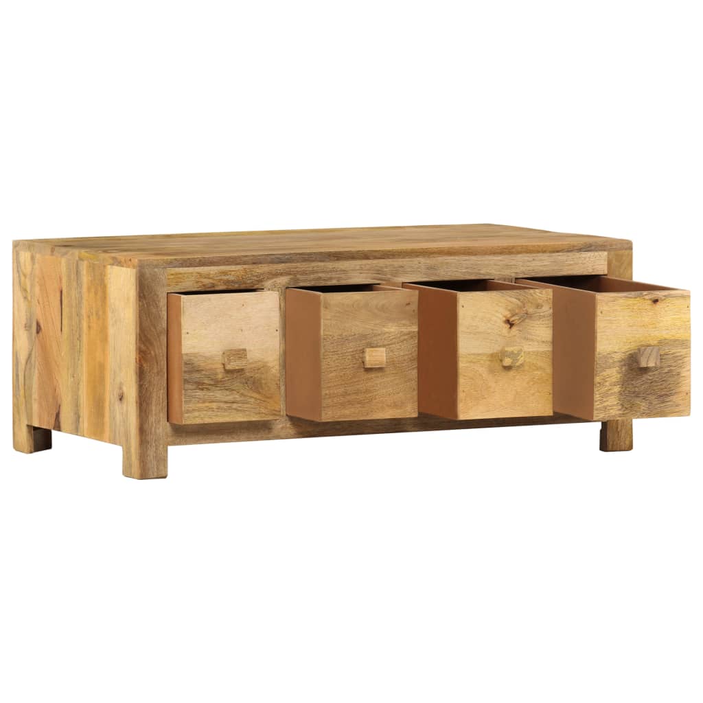 vidaXL Couchtisch mit 4 Schubladen 90 x 50 x 35 cm Massivholz Mango