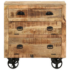 vidaXL Beistellschrank mit Rädern Massivholz Mango