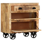 vidaXL Beistellschrank mit Rädern Massivholz Mango